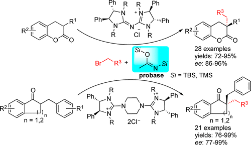 6. Pentanidium- and Bisguanidinium-Catalyzed Enantioselective Alkylations Using Silylamide as Bronsted Probase.